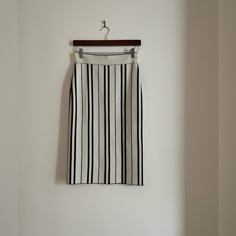Club Monaco Black and White Striped Skirt